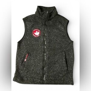 Canada Weather Gear full-zip fleece vest Black/Gray Kids Size M